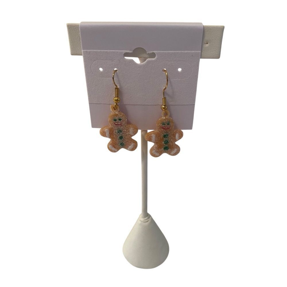 Gingerbread Man Christmas Cookie Earrings